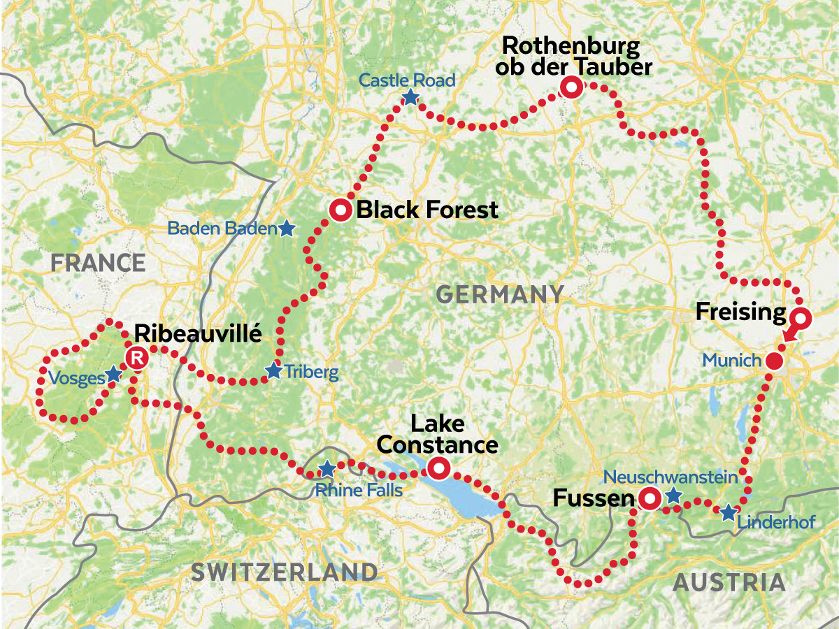 mapa tours selva negra