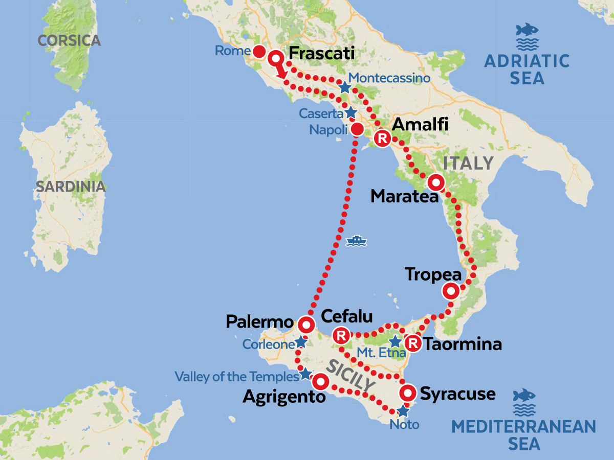 罗马南部和西西里岛摩旅