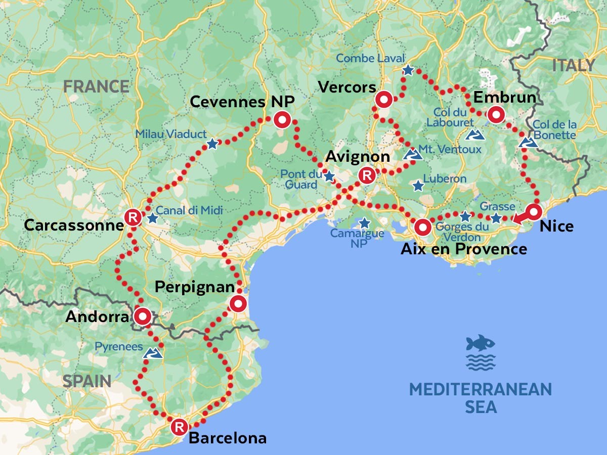 French Riviera to Barcelona